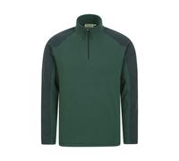 Mountain Warehouse Mens Ashbourne II Half Zip Fleece Top - Khaki Green - XL - Khaki Green - 100% Polyester