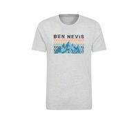 Mountain Warehouse Mens Ben Nevis Graphic T-Shirt - Light Grey - XL - Light Grey - 95% Organic Cotton/5% Viscose