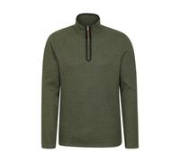 Mountain Warehouse Mens Beta Contrast Zip Top - Dark Khaki - XL - Dark Khaki - 60% Cotton/40% Polyester