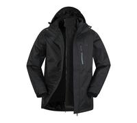Mountain Warehouse Mens Bracken Extreme 3 in 1 Waterproof Jacket - Black - S - Black - 100% Mixed