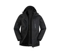 Mountain Warehouse Mens Bracken Extreme 3 in 1 Waterproof Jacket - Black - XL - Black - 96% Polyester/4% Elastane