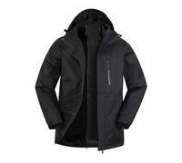 Mountain Warehouse Mens Bracken Extreme 3 in 1 Waterproof Jacket - Black - XS - Black
