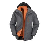 Mountain Warehouse Mens Bracken Extreme 3 in 1 Waterproof Jacket - Charcoal - XXS - Charcoal