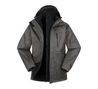 Mountain Warehouse Mens Bracken Extreme 3 in 1 Waterproof Jacket - Medium Grey - XS - Medium Grey - 100% Mixed