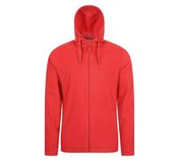 Mountain Warehouse Mens Camber Fleece Full Zip Hoodie - Active Red - XXL - Active Red - 100% Polyester
