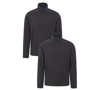 Mountain Warehouse Mens Camber Fleece Top - Lightweight Top, Breathable Sweater, Quick Drying Pullover, Extra Ventilation - Ideal For Winter Walking Black (Multipack) XXS