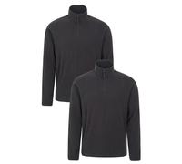Mountain Warehouse Mens Camber II Fleece Top (Pack of 2) - Black - Black - XXS
