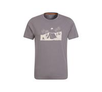 Mountain Warehouse Mens Camping Sketch Organic T-Shirt - Grey - Grey - L