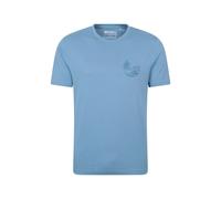 Mountain Warehouse Camping Sketch Mens T-Shirt - Breathable & Lightweight Mens Top Print - Best for Spring Summer Outdoors, Camping, Everyday wear Blue 2XL