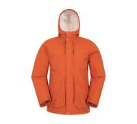 Mountain Warehouse Coastline Mens Borg Waterproof Jacket, Breathable, Taped Seams, Borg Fleece Lined Coat - Best for Camping, Outdoors, Travelling & Hiking Rust S
