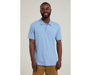 Mountain Warehouse Men's Cordyline Textured Polo Cotton Comfy Casual Summer Tee