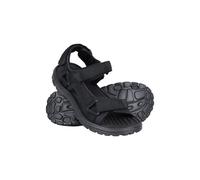 Mountain Warehouse Crete Mens Sandals - Durable Shoes, Sturdy Grip, Cushioned Footbed, Neoprene Lined, Hook & Loop Straps Beach Shoes - For Travel, Walking Black Adult Shoe Size 10