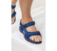 Mountain Warehouse Crete Mens Sandals - Durable & Sturdy Grip, Cushioned Footbed, Neoprene Lined, Hook & Loop Straps Beach Shoes - Spring Summer Travel, Walking Blue Adult Shoe Size 10