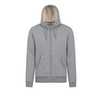 Mountain Warehouse Mens Dalton Borg Lined Full Zip Hoodie - Grey - Grey - 3XL - 56% Cotton/44% Polyester