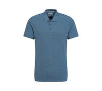 Mountain Warehouse Mens Dawnay Textured Pique Polo Shirt - Blue - Blue - XL - 95% Cotton/5% Polyester