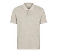 Mountain Warehouse Mens Dawnay Textured Pique Polo Shirt - Off White - L - Off White - 95% Cotton/5% Polyester