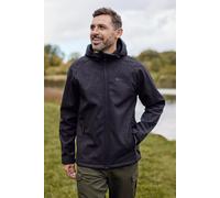 Mountain Warehouse Exodus Mens Printed Softshell Jacket - Windproof Shell, Water Resistant Rain Coat, Bonded Fabric, Adjustable Hem & Cuffs - Spring Summer, Travelling & Daily Charcoal S