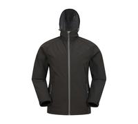 Mountain Warehouse Mens Exodus Waterproof Soft Shell Jacket - Black - L - Black - 93% Polyester/7% Elastane