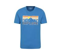 Mountain Warehouse Mens Explore Organic T-Shirt - Blue - XXS - Blue