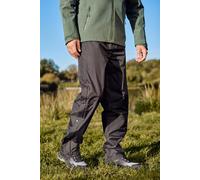 Mountain Warehouse Mens Extreme Downpour Waterproof Overtrousers - Rain Pants, Breathable Walking Trousers, Taped Seams, Half Leg Zip - Spring Summer, Travelling Black L