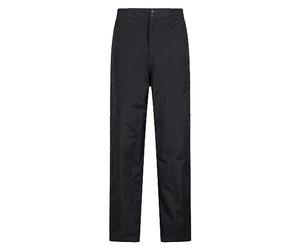 Mountain Warehouse Mens Extreme Downpour Waterproof Overtrousers - Rain Pants, Breathable Walking Trousers, Taped Seams, Half Leg Zip - Spring Summer, Travelling Black L