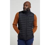 Mountain Warehouse Henry II Mens Down Padded Gilet - Lightweight Vest, Full Zip Outerwear -Winter Clothing for Running, Cycling, Walking, Travelling Black M