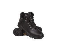 Mountain Warehouse Latitude II Extreme Mens Waterproof Leather Walking Boots - Vibram Sole, IsoDry & EVA Midsole - Spring, Summer, Hiking, Outdoors & Walking Black Adult Shoe Size 12