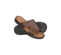 Mountain Warehouse Casual Leather Comfort Slip On Mens Sandals - Lightweight Shoes with Leather Upper - Summer Spring, Beach, Walking, Hiking & Outdoors Brown Adult Shoe Size 9