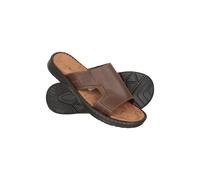 Mountain Warehouse Casual Leather Comfort Slip On Mens Sandals - Lightweight Shoes with Leather Upper - Summer Spring, Beach, Walking, Hiking & Outdoors Brown Adult Shoe Size 12