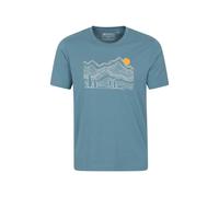 Mountain Warehouse Mens Linear Organic T-Shirt - Blue - Blue - XL