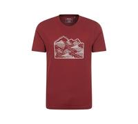 Mountain Warehouse Mens Linear Organic T-Shirt - Dark Burgundy - S - Dark Burgundy