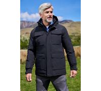Mountain Warehouse Concord Extreme Mens Down Long Jacket - Waterproof Puffer Coat with Taped Seams, Detachable Hoodie & 4 Pockets - Cold Winter Weather Black 2XL