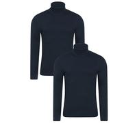 Mountain Warehouse Meribel Mens Thermal Top Multipack - Lightweight & Breathable Baselayer - Best for Autumn Winter, Outdoors, Travelling & Hiking Navy (2 Pack) XXS