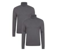 Mountain Warehouse Meribel Mens Thermal Baselayer Top - Combed Cotton Sweater, Roll Neck Jumper, Breathable, Quick Drying & Fitted Sleeves - for Everyday Use Charcoal S