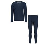 Mountain Warehouse Mens Merino Thermal Top & Pant Breathable Elastic Waistband Gym Set Navy - Size 3XL