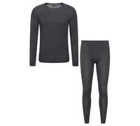 Mountain Warehouse Mens Merino Wool Thermal Base Layers Set - Dark Grey - XL R - Dark Grey - 70% Merino Wool/30% Polyester