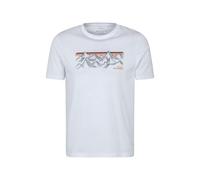 Mountain Warehouse Mens Mountain Stripes T-Shirt - White - L - White - 100% Organic Cotton