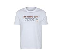 Mountain Warehouse Mens Mountain Stripes T-Shirt - White - S - White - 100% Organic Cotton