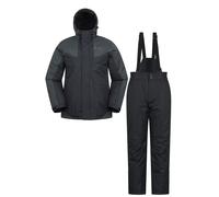 Mountain Warehouse Mens Ski Jacket and Pant Set - Breathable, Thermal Tested -30°C Snowskirt, Microfibre insulation - Best for Autumn Winter, Sports, Walking & Outdoors Black (01) XL