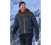 Mountain Warehouse Link Mens Padded Jacket - Showerproof, Lightweight & Warm Puffer Coat with Lots Of Pocket - Ideal For Cold & Wet Weather Khaki XXS