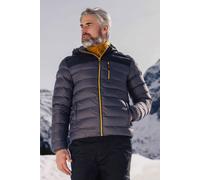 Mountain Warehouse Link Mens Padded Jacket - Showerproof, Lightweight & Warm Puffer Coat with Lots Of Pocket - Ideal For Cold & Wet Weather Dark Grey XL