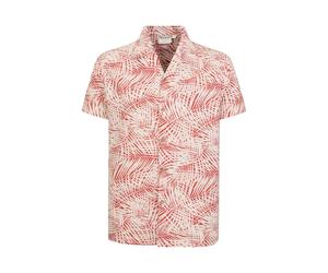 Mountain Warehouse Mens Palm Leaf Beach Shirt - Dark Red/White - S - Dark Red/White - 52% Viscose/48% Cotton