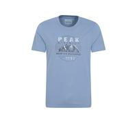 Mountain Warehouse Mens Peak District Short-Sleeved T-Shirt - Blue - S - Blue - 100% Cotton