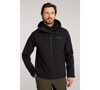 Mountain Warehouse Radius Mens Softshell Jacket - Water Resistant, Breathable, Adjustable Rain Jacket - Best for Spring Summer, Walking, Hiking & Outdoors Black XS