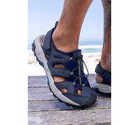 Mountain Warehouse Rift Drainage Mens Shandal - Rubber Toe Bumpers Sandals, Neoprene Lined Shoes, Strap Fastener - Spring Summer, Walking, Holidays, Outdoors Blue Adult Shoe Size 8