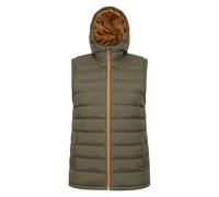 Mountain Warehouse Mens Seasons Hooded Padded Gilet - Dark Khaki - XS - Dark Khaki - 60% Polyamide/40% Polyester