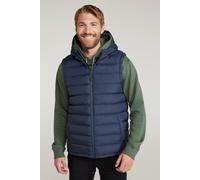 Mountain Warehouse Seasons Mens Hooded Padded Gilet - Water-resistant Isotherm Sleeveless Jacket with Side Pockets - Spring Summer, Camping, Outdoors, Travelling & Hiking Navy XS