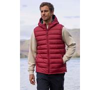 Mountain Warehouse Seasons Mens Hooded Padded Gilet - Water-resistant Isotherm Sleeveless Jacket with Side Pockets - Spring Summer, Camping, Outdoors, Travelling & Hiking Red 2XL