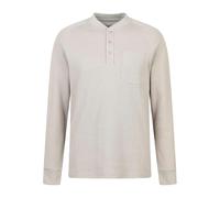 Mountain Warehouse Mens Selby Waffle Henley Long-Sleeved T-Shirt - Dark Beige - L - Dark Beige - 60% Organic Cotton/40% Polyester