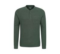 Mountain Warehouse Mens Selby Waffle Henley T-Shirt - Khaki Green - XXS - Khaki Green